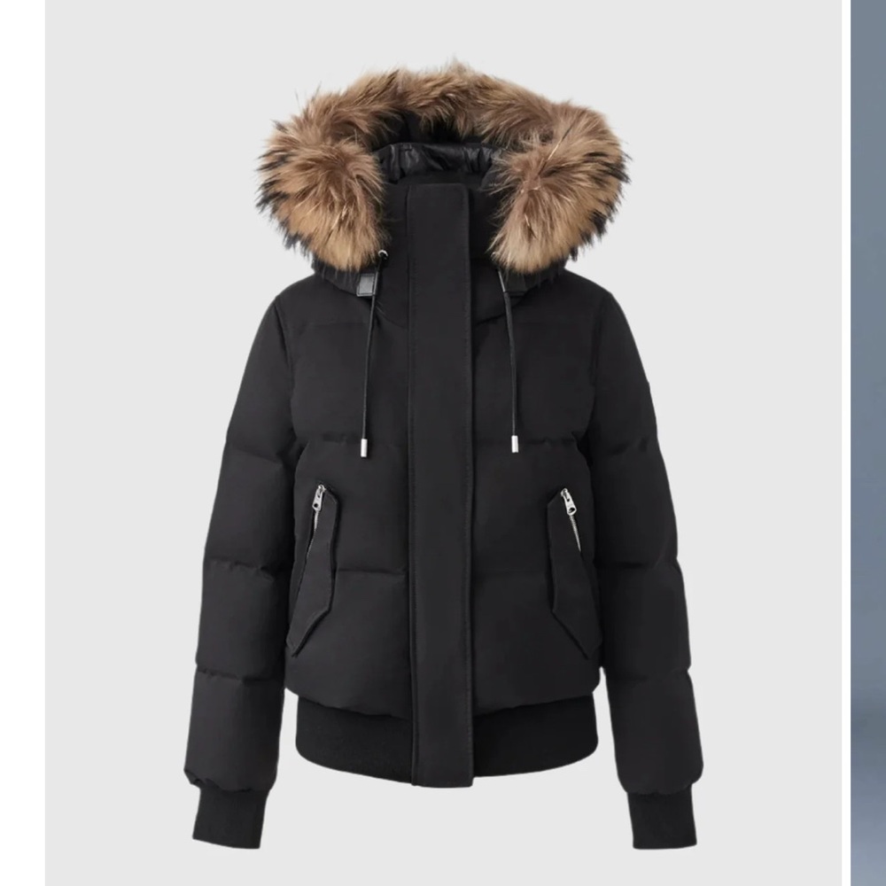 Mackage Nefi-F Down Bomber Jacket With Fur Trim -
Black